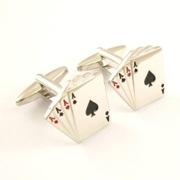 Titanium Vier Azen Manchetknopen