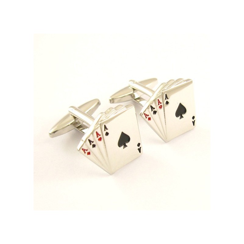 Titanium Vier Azen Manchetknopen