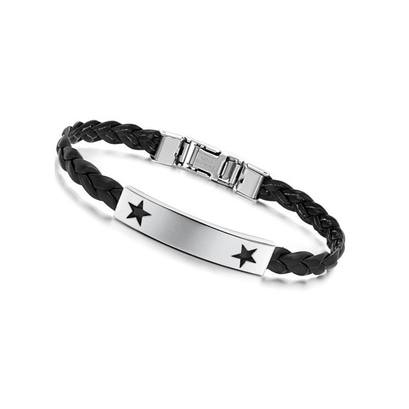 Betrouwbare Reputatie Vrouwelijke Stervormige Titanium Leren Armband Betrouwbare Reputatie Vrouwelijke Stervormige Titanium Leren Armband