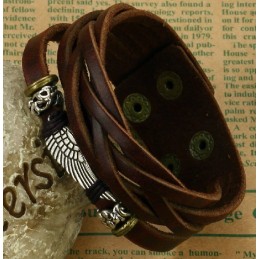 Hoogwaardige Heren Titanium Leren Armband