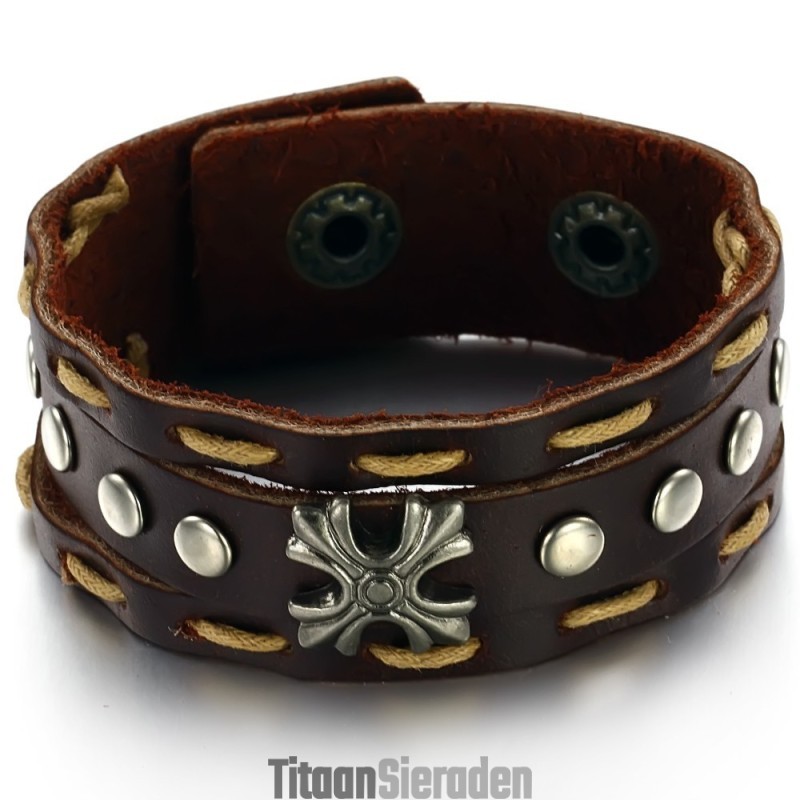 Om Te Genieten Van Een Hoge Reputatie In Binnen- En Buitenland Retro Titanium Leren Armband Om Te Genieten Van Een Hoge Reputatie In Binnen- En Buitenland Retro Titanium Leren Armband