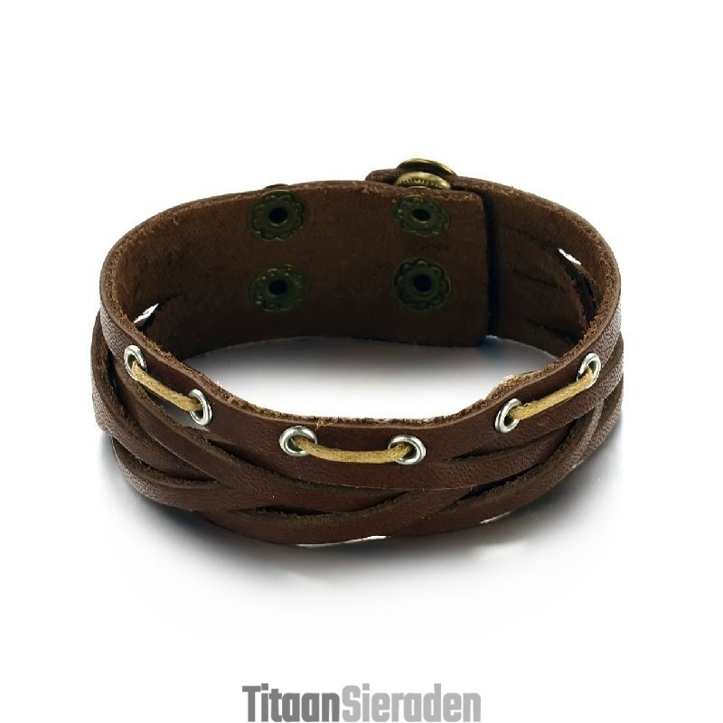 Superieure Kwaliteit Titanium Leren Armband