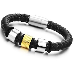 Stabiele Kwaliteit Vrouwelijke Titanium Leren Armband