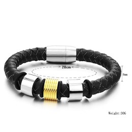 Stabiele Kwaliteit Vrouwelijke Titanium Leren Armband