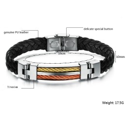 Kwaliteit En Kwantiteit Gegarandeerde Titanium Leren Armband