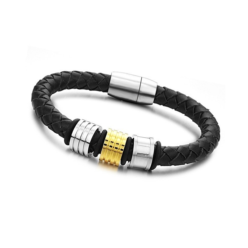 De Koningin Van De Hoogwaardige Zwarte Titanium Leren Armband De Koningin Van De Hoogwaardige Zwarte Titanium Leren Armband