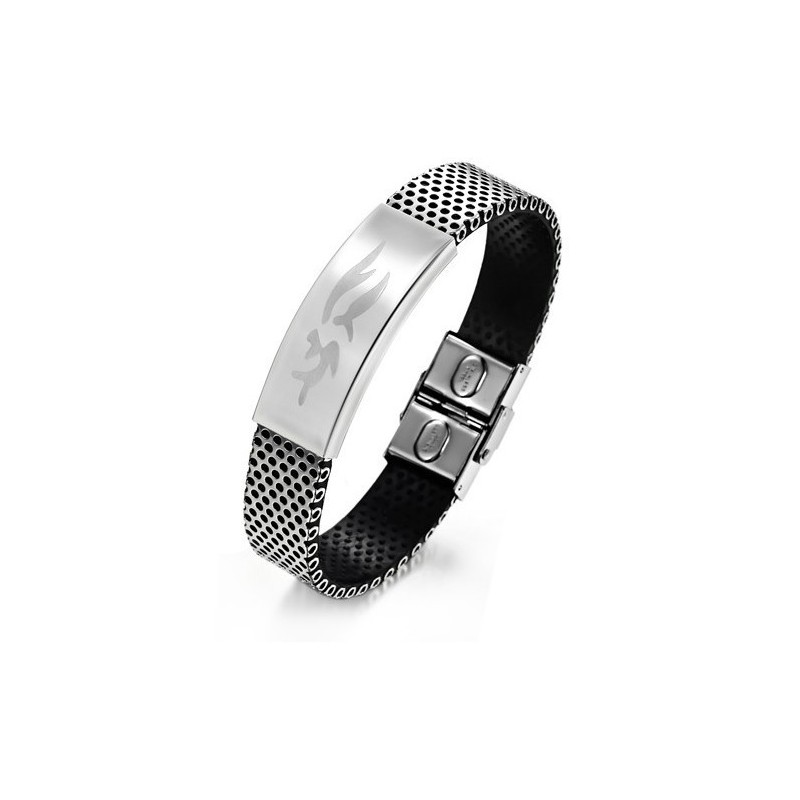 Duurzame Mannelijke Titanium Leren Armband