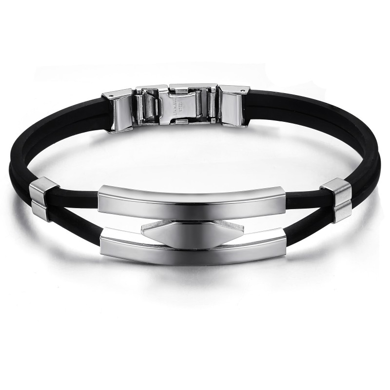 Armband Van Hoogwaardig Titanium En Siliconen Armband Van Hoogwaardig Titanium En Siliconen