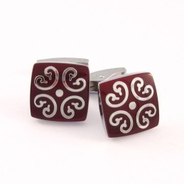 Vermiljoen Titanium Manchetknopen Met Zilveren Gunstige Wolk