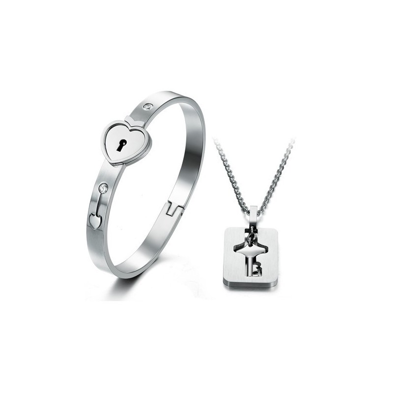 Breed Scala Aan Titanium Armbanden Met Slot Voor Geliefden Breed Scala Aan Titanium Armbanden Met Slot Voor Geliefden