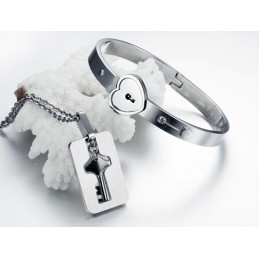 Breed Scala Aan Titanium Armbanden Met Slot Voor Geliefden