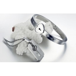 Breed Scala Aan Titanium Armbanden Met Slot Voor Geliefden