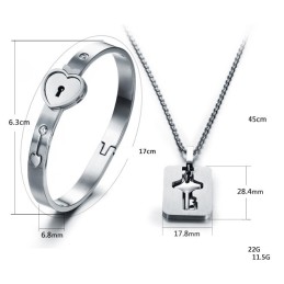 Breed Scala Aan Titanium Armbanden Met Slot Voor Geliefden