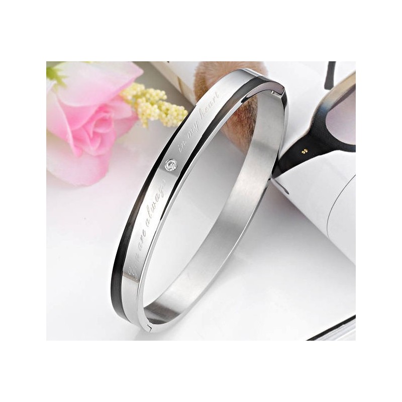 Stabiele Titanium Armband Van Hoge Kwaliteit Voor Geliefden Met Strass
