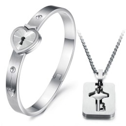 Hoogwaardige Titanium Armband In Slotvorm Voor Geliefden