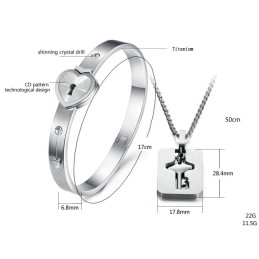 Hoogwaardige Titanium Armband In Slotvorm Voor Geliefden