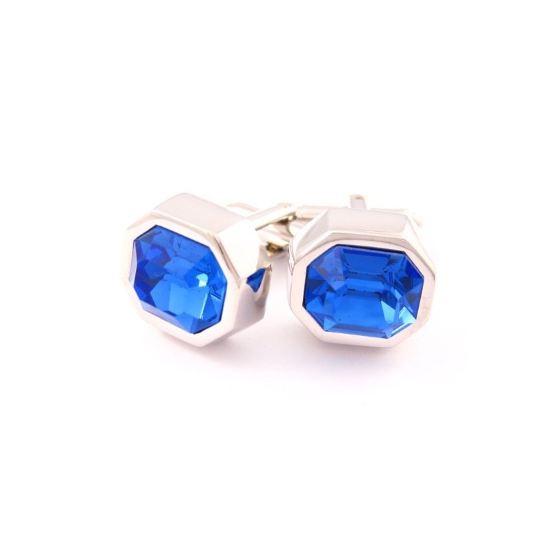 Mode Titanium Manchetknopen Met Koel Blauw Opaal