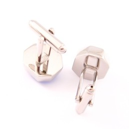 Mode Titanium Manchetknopen Met Koel Blauw Opaal