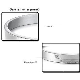 Uitstekende Kwaliteit Beknopte Titanium Armband Voor Geliefden Met Strass