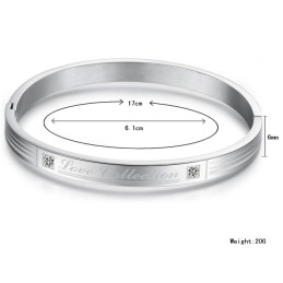 Kwaliteit En Kwantiteit Gegarandeerde Titanium Armband Voor Geliefden Met Strass