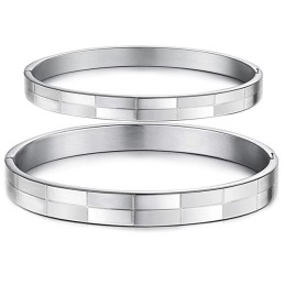 Breed Scala Aan Raster Titanium Armbanden Voor Geliefden