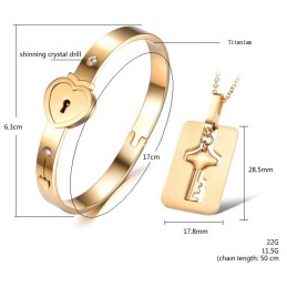 Betrouwbare Reputatie Slotvorm Titanium Armband Voor Geliefden