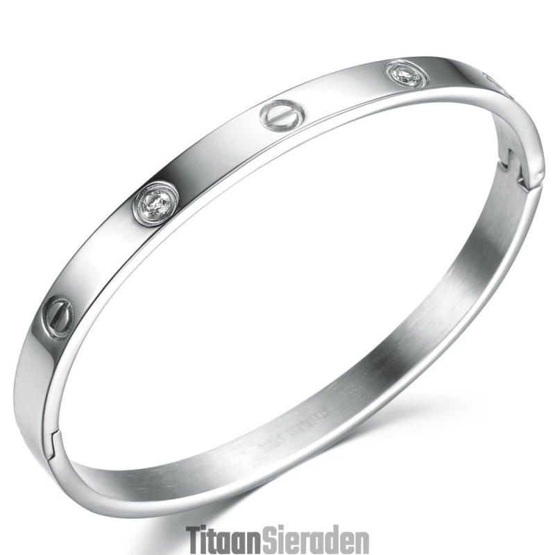 Hoogwaardige Dames Titanium Armband Met Diamant Hoogwaardige Dames Titanium Armband Met Diamant