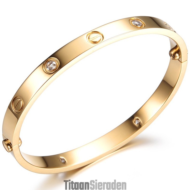 Betrouwbare Kwaliteit Vrouwelijke Titanium Armband Met Strass