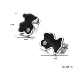 Wereldwijd Bekende Vrouwelijke Oorbellen In De Vorm Van Een Beer Van Titanium Met Diamant