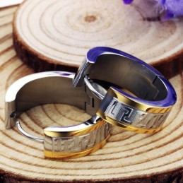 Hoogwaardige Titanium Oorbellen Met Wandpatroon