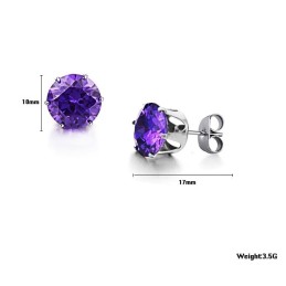 Bekend Om Zijn Hoogwaardige Vrouwelijke Paarse Titanium Oorbellen Met Diamant