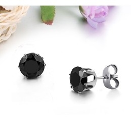Hoogwaardige Herenoorbellen Van Zwart Titanium Met Diamant