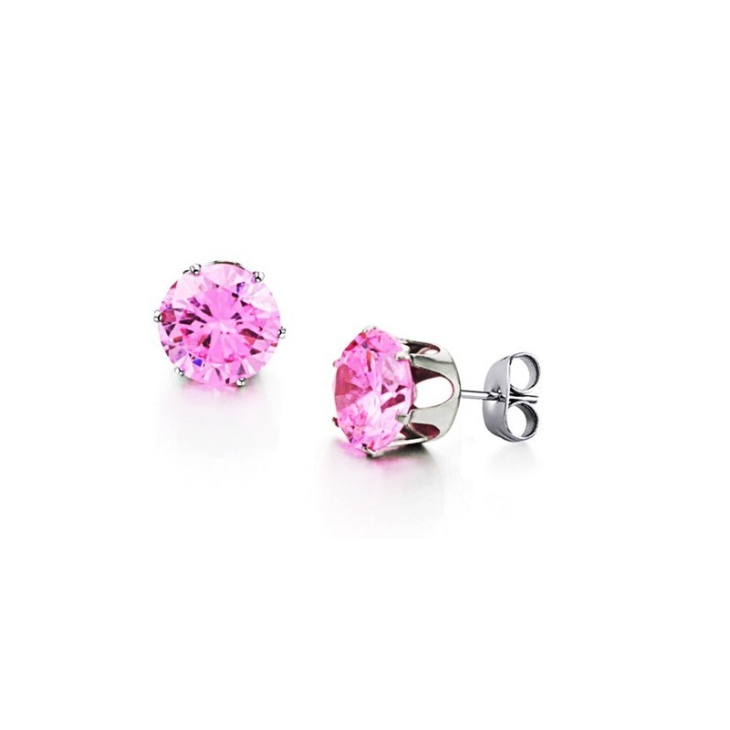 Breed Scala Aan Roze Titanium Oorbellen Voor Dames Met Diamant Breed Scala Aan Roze Titanium Oorbellen Voor Dames Met Diamant