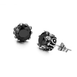 Betrouwbare Reputatie Zwarte Titanium Oorbellen Met Diamant