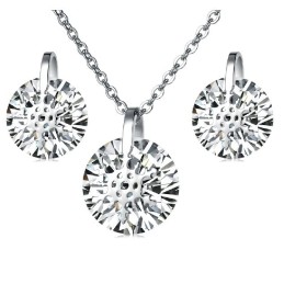 Kwaliteit En Kwantiteit Gegarandeerde Vrouwelijke Sneeuwvlok Titanium Ketting En Oorbellen Met Strass