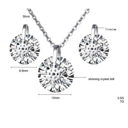 Kwaliteit En Kwantiteit Gegarandeerde Vrouwelijke Sneeuwvlok Titanium Ketting En Oorbellen Met Strass