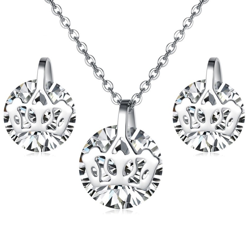 Betrouwbare Kwaliteit Dames Titanium Ketting En Oorbellen Met Strass Betrouwbare Kwaliteit Dames Titanium Ketting En Oorbellen Met Strass