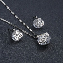 Betrouwbare Kwaliteit Dames Titanium Ketting En Oorbellen Met Strass