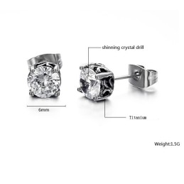 De Koningin Van Hoogwaardige Unisex Titanium Oorbellen Met Strass