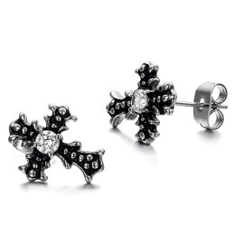 Betrouwbare Kwaliteit Unisex Kruis Titanium Oorbellen