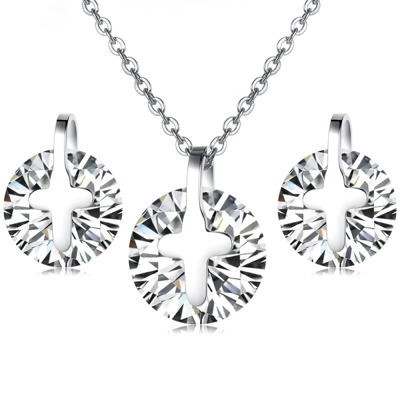 De Koningin Van Kwaliteitstitanium Ketting En Oorbellen Met Strass