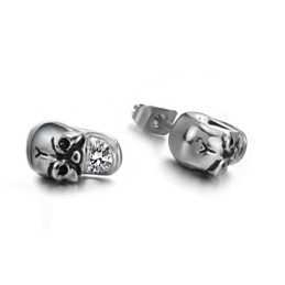 Betrouwbare Vrouwelijke Schedel Titanium Oorbellen Met Diamant