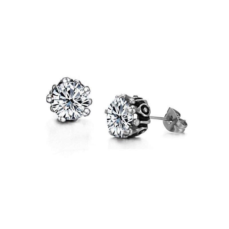 Uitstekende Kwaliteit Vrouwelijke Witte Titanium Oorbellen Met Strass Uitstekende Kwaliteit Vrouwelijke Witte Titanium Oorbellen Met Strass