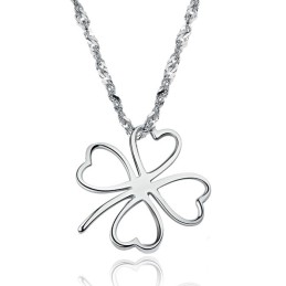 Gebruiksvriendelijke Vrouwelijke Klavervormige Platina Titanium Ketting