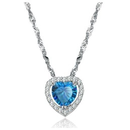 Hoogwaardige Vrouwelijke Sweetheart Platina Titanium Ketting Met Strass