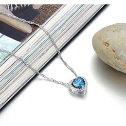 Hoogwaardige Vrouwelijke Sweetheart Platina Titanium Ketting Met Strass