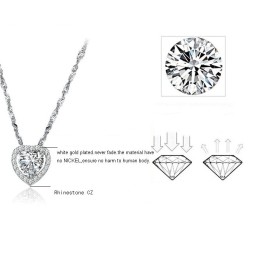 Betrouwbare Kwaliteit Vrouwelijke Sweetheart Platina Titanium Ketting Met Strass