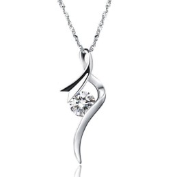 Stabiele Kwaliteit Vrouwelijke Platina Plating Titanium Ketting Met Diamant