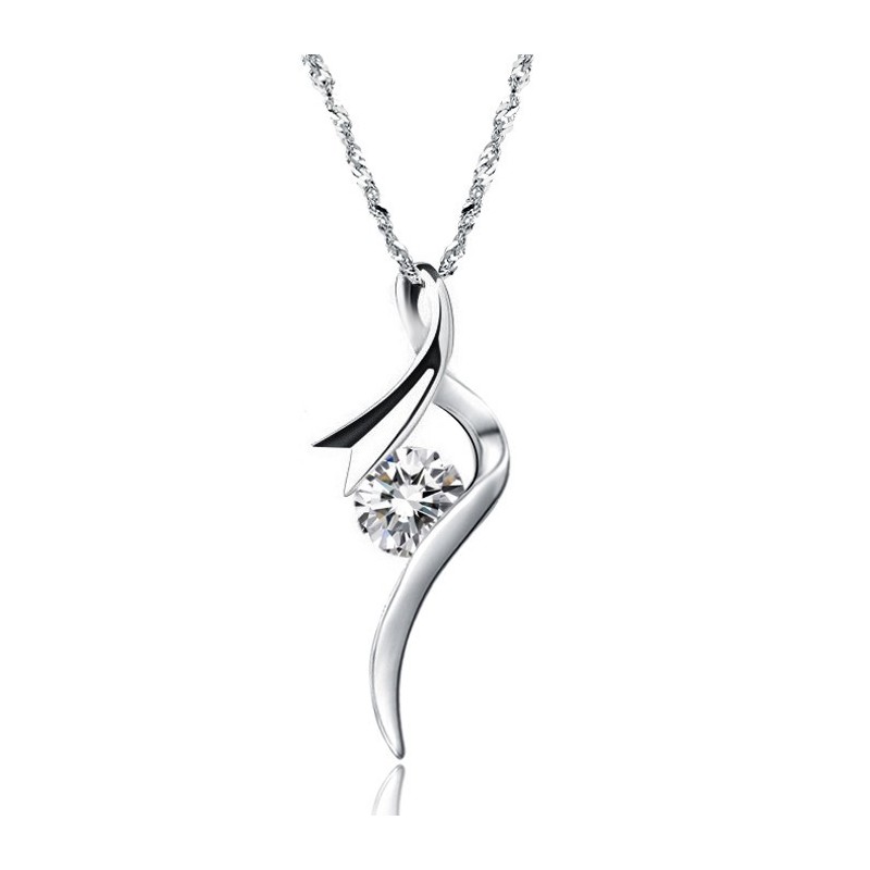 Stabiele Kwaliteit Vrouwelijke Platina Plating Titanium Ketting Met Diamant Stabiele Kwaliteit Vrouwelijke Platina Plating Titanium Ketting Met Diamant