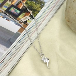 Stabiele Kwaliteit Vrouwelijke Platina Plating Titanium Ketting Met Diamant